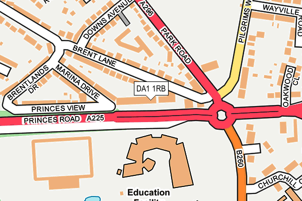 DA1 1RB map - OS OpenMap – Local (Ordnance Survey)