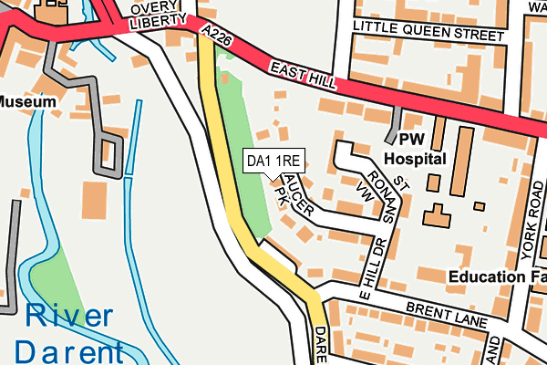 DA1 1RE map - OS OpenMap – Local (Ordnance Survey)