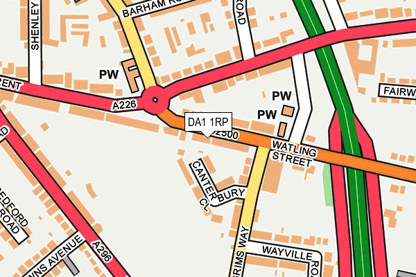 DA1 1RP map - OS OpenMap – Local (Ordnance Survey)