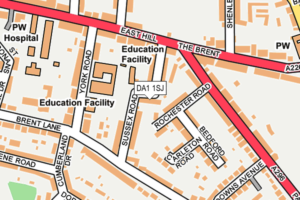 DA1 1SJ map - OS OpenMap – Local (Ordnance Survey)