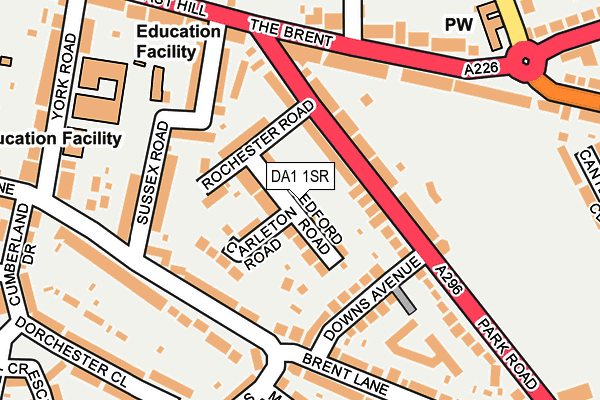 DA1 1SR map - OS OpenMap – Local (Ordnance Survey)