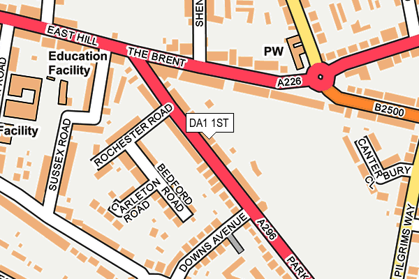 DA1 1ST map - OS OpenMap – Local (Ordnance Survey)