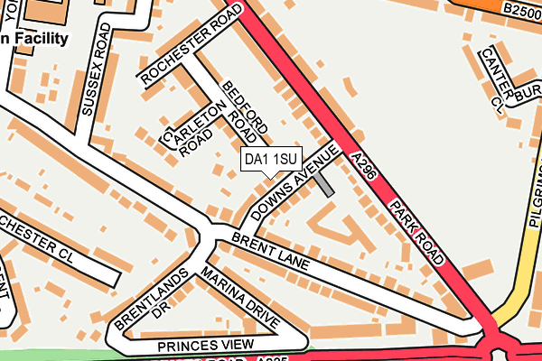 DA1 1SU map - OS OpenMap – Local (Ordnance Survey)