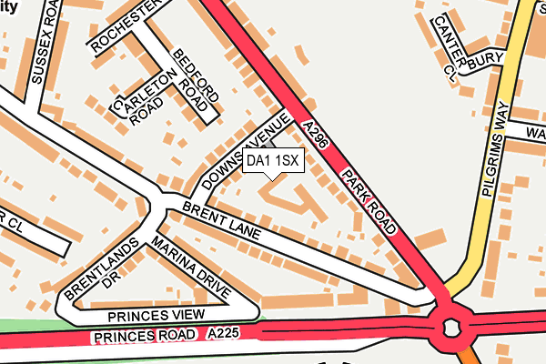 DA1 1SX map - OS OpenMap – Local (Ordnance Survey)