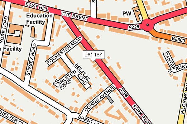 DA1 1SY map - OS OpenMap – Local (Ordnance Survey)