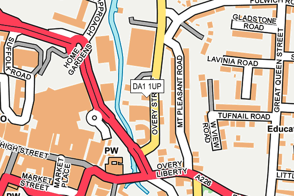 DA1 1UP map - OS OpenMap – Local (Ordnance Survey)