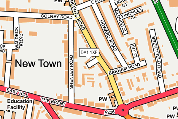 DA1 1XF map - OS OpenMap – Local (Ordnance Survey)