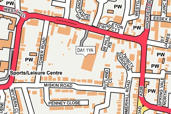 DA1 1YA map - OS OpenMap – Local (Ordnance Survey)