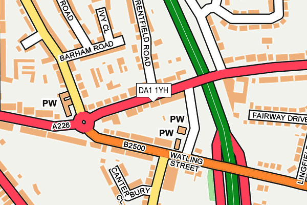 DA1 1YH map - OS OpenMap – Local (Ordnance Survey)