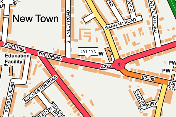 DA1 1YN map - OS OpenMap – Local (Ordnance Survey)