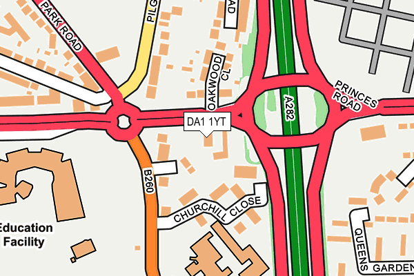 DA1 1YT map - OS OpenMap – Local (Ordnance Survey)