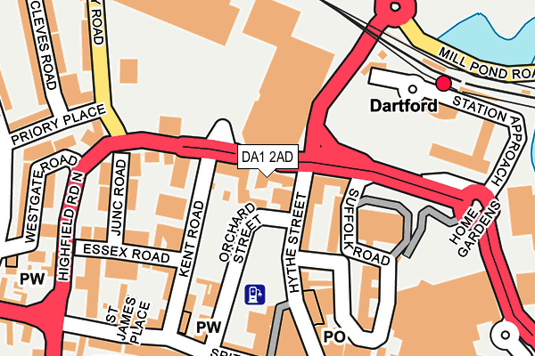DA1 2AD map - OS OpenMap – Local (Ordnance Survey)