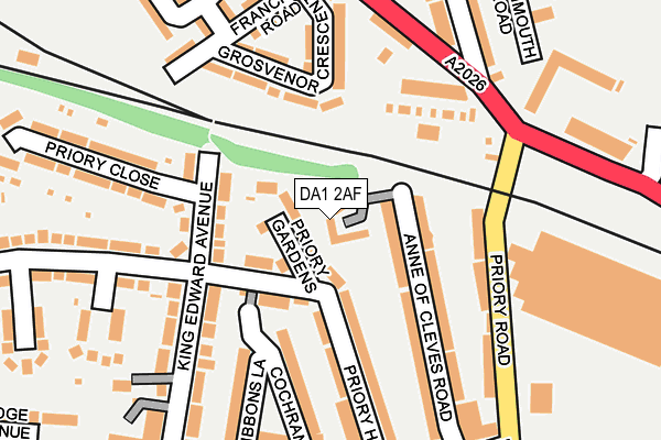 DA1 2AF map - OS OpenMap – Local (Ordnance Survey)