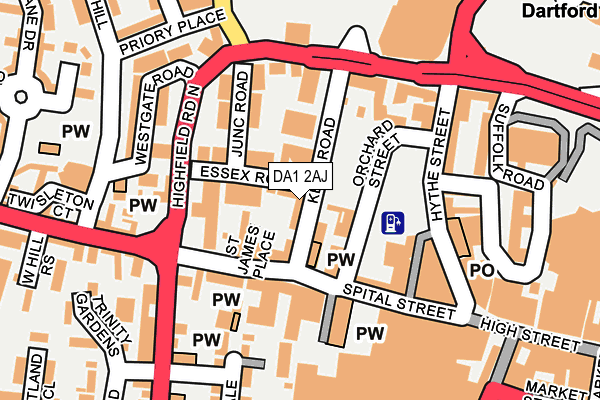 DA1 2AJ map - OS OpenMap – Local (Ordnance Survey)