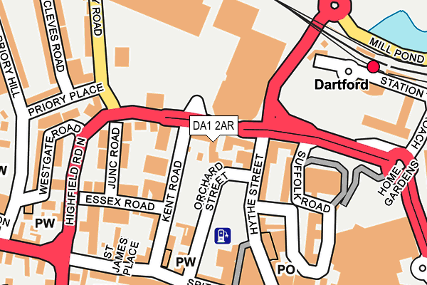 DA1 2AR map - OS OpenMap – Local (Ordnance Survey)