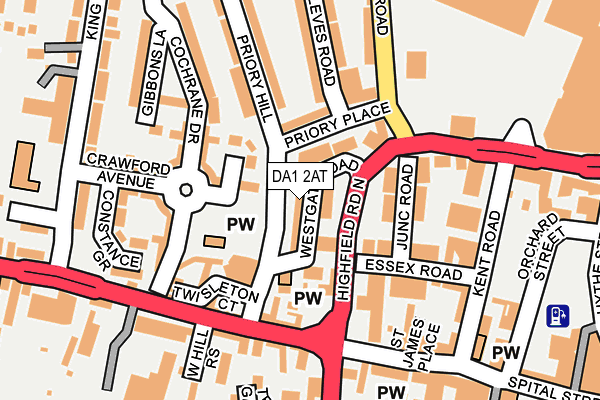 DA1 2AT map - OS OpenMap – Local (Ordnance Survey)