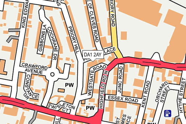 DA1 2AY map - OS OpenMap – Local (Ordnance Survey)