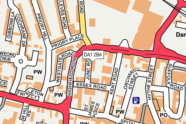 DA1 2BA map - OS OpenMap – Local (Ordnance Survey)