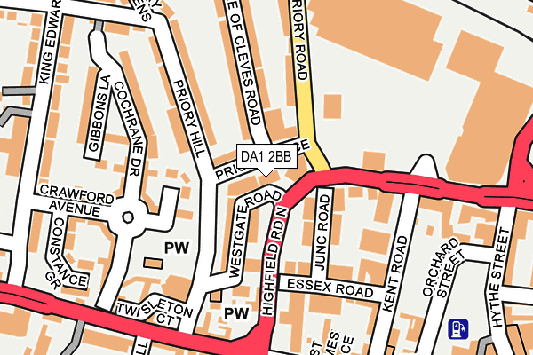DA1 2BB map - OS OpenMap – Local (Ordnance Survey)