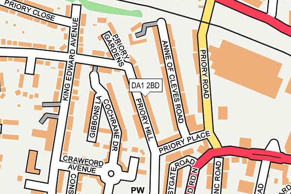 DA1 2BD map - OS OpenMap – Local (Ordnance Survey)