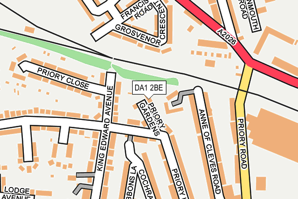 DA1 2BE map - OS OpenMap – Local (Ordnance Survey)