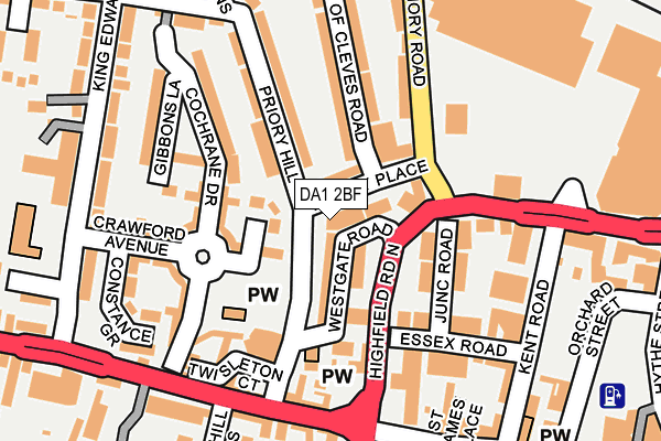 DA1 2BF map - OS OpenMap – Local (Ordnance Survey)