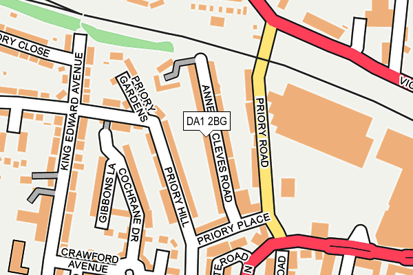 DA1 2BG map - OS OpenMap – Local (Ordnance Survey)