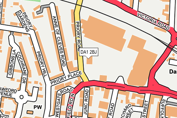 DA1 2BJ map - OS OpenMap – Local (Ordnance Survey)