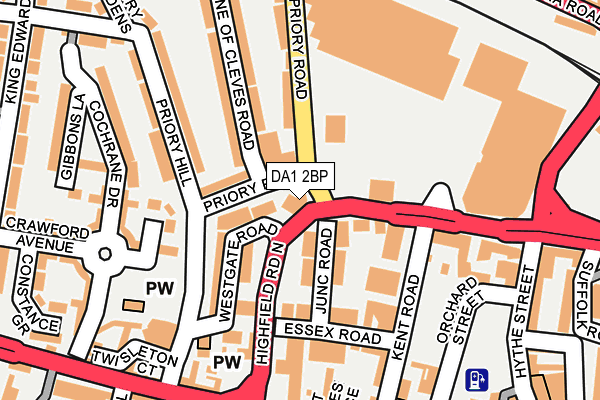 DA1 2BP map - OS OpenMap – Local (Ordnance Survey)