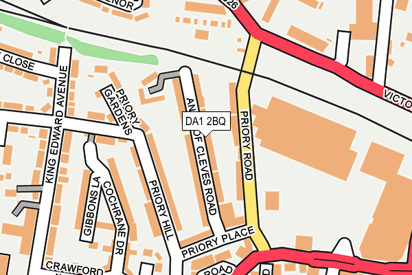 DA1 2BQ map - OS OpenMap – Local (Ordnance Survey)