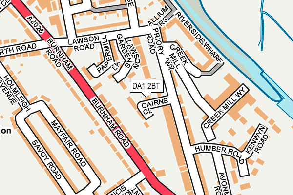 DA1 2BT map - OS OpenMap – Local (Ordnance Survey)