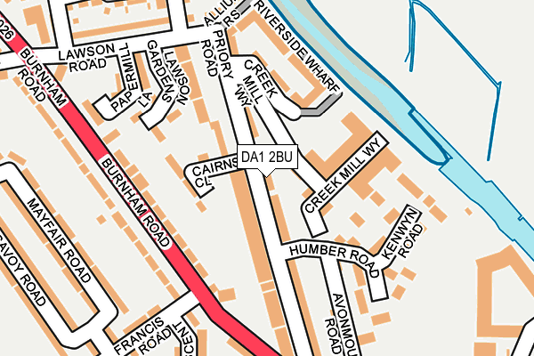 DA1 2BU map - OS OpenMap – Local (Ordnance Survey)