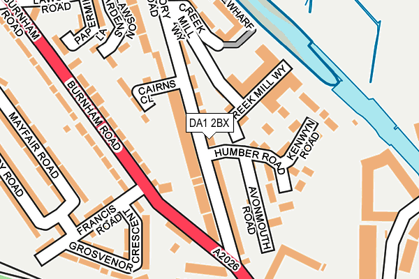DA1 2BX map - OS OpenMap – Local (Ordnance Survey)