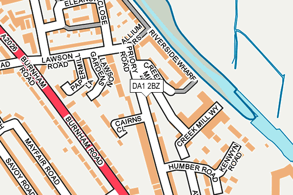 DA1 2BZ map - OS OpenMap – Local (Ordnance Survey)