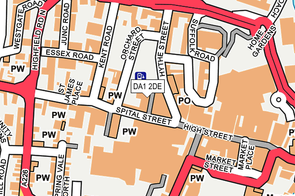 DA1 2DE map - OS OpenMap – Local (Ordnance Survey)