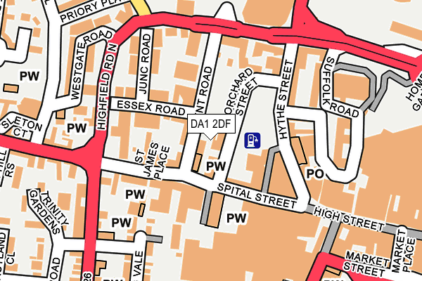 DA1 2DF map - OS OpenMap – Local (Ordnance Survey)