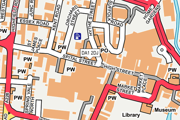 DA1 2DJ map - OS OpenMap – Local (Ordnance Survey)