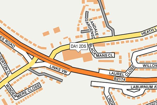 DA1 2DS map - OS OpenMap – Local (Ordnance Survey)
