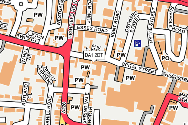 DA1 2DT map - OS OpenMap – Local (Ordnance Survey)