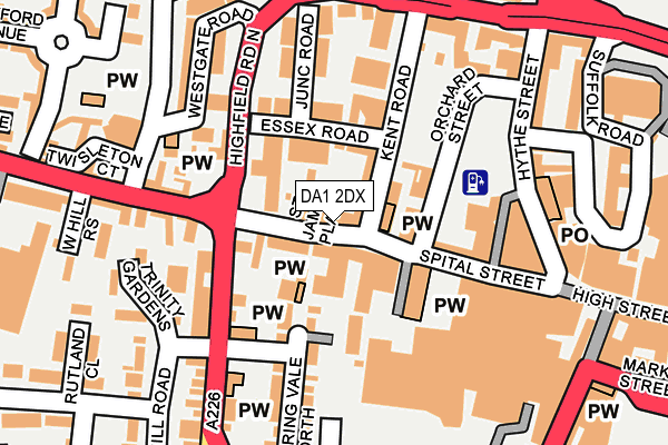 DA1 2DX map - OS OpenMap – Local (Ordnance Survey)