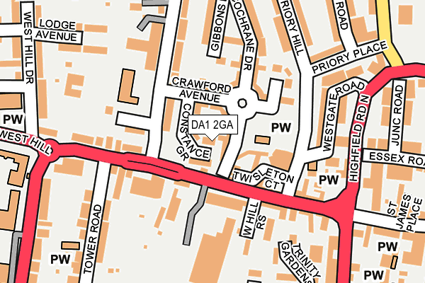 DA1 2GA map - OS OpenMap – Local (Ordnance Survey)