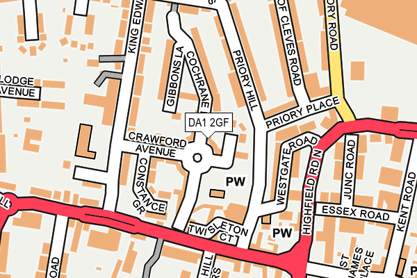 DA1 2GF map - OS OpenMap – Local (Ordnance Survey)
