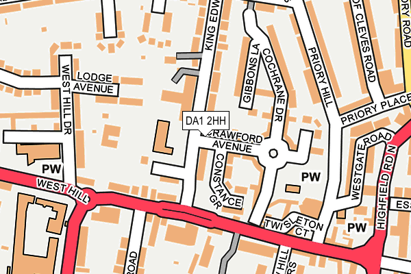 DA1 2HH map - OS OpenMap – Local (Ordnance Survey)