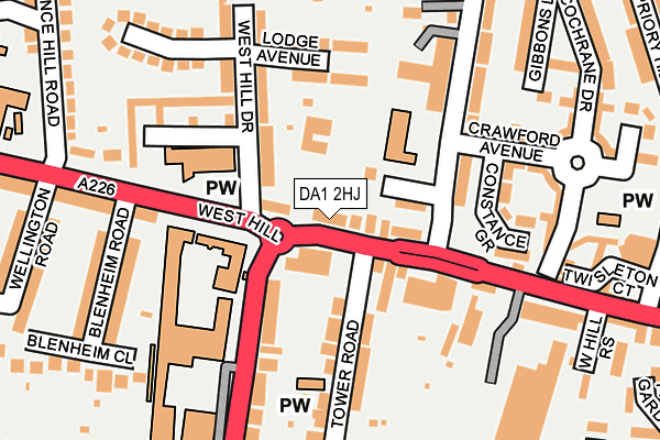 DA1 2HJ map - OS OpenMap – Local (Ordnance Survey)