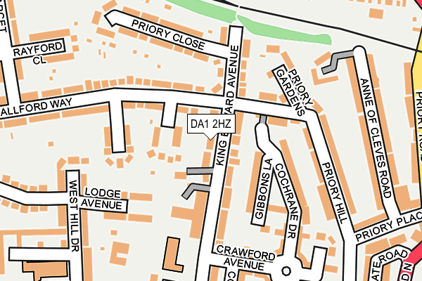 DA1 2HZ map - OS OpenMap – Local (Ordnance Survey)