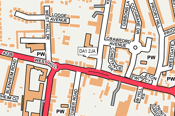 DA1 2JA map - OS OpenMap – Local (Ordnance Survey)