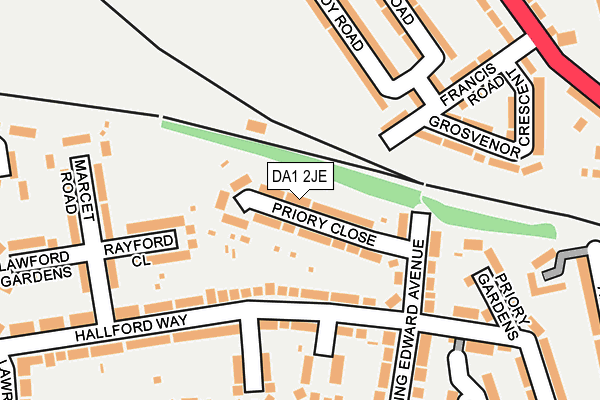 DA1 2JE map - OS OpenMap – Local (Ordnance Survey)
