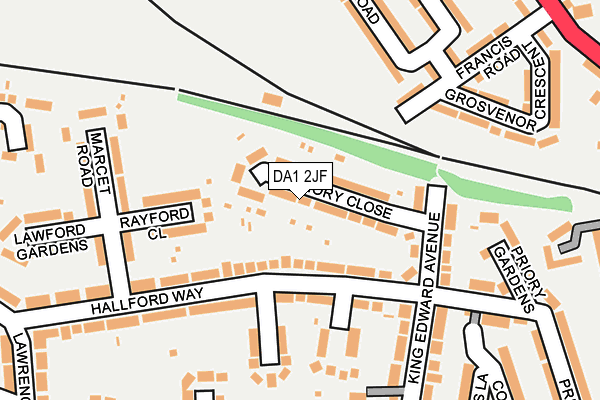 DA1 2JF map - OS OpenMap – Local (Ordnance Survey)
