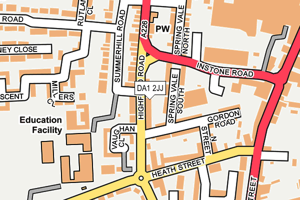 DA1 2JJ map - OS OpenMap – Local (Ordnance Survey)