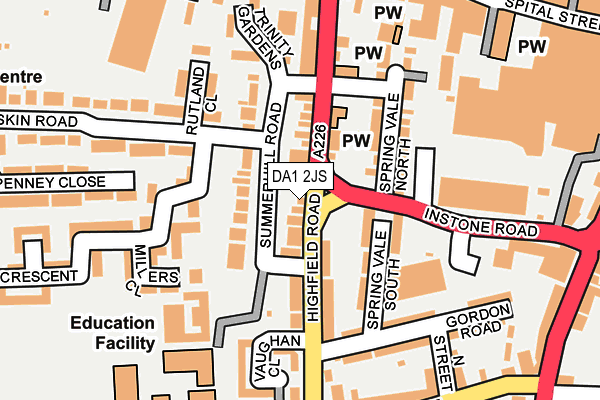 DA1 2JS map - OS OpenMap – Local (Ordnance Survey)